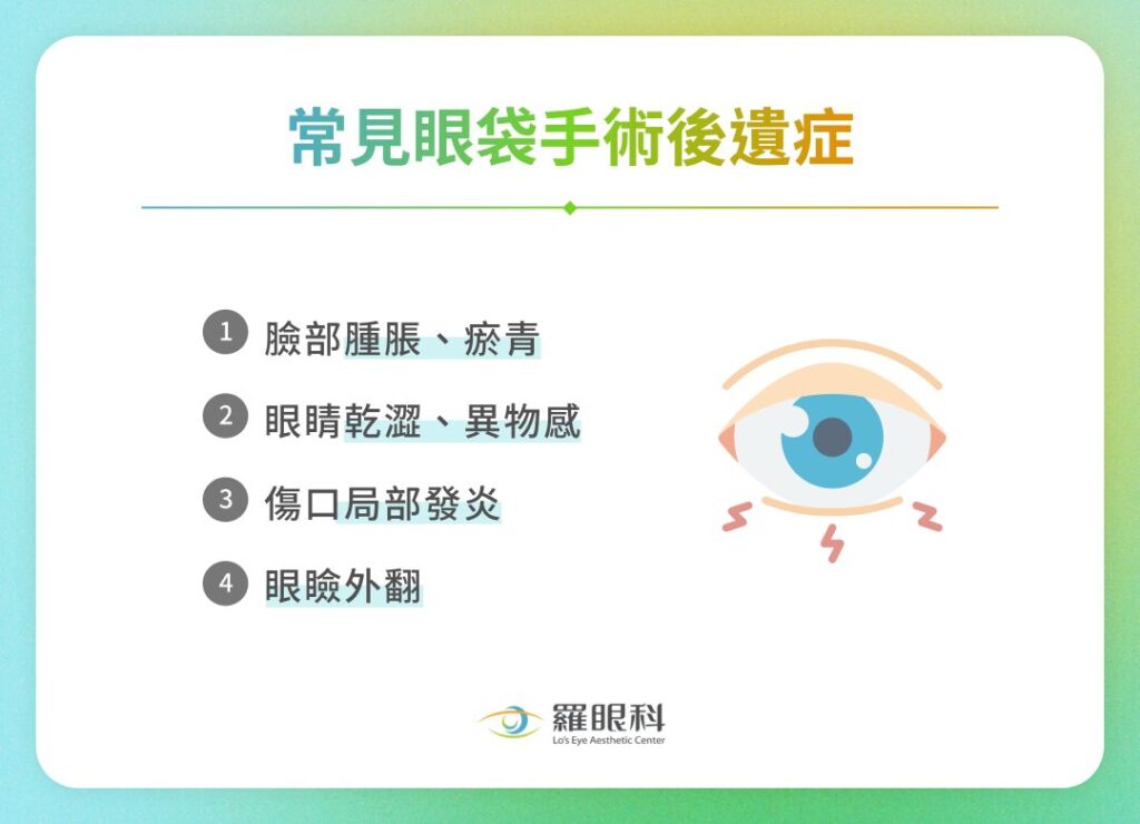 常見眼袋手術後遺症